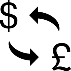 Dollar And British Pound Exchange Svg Line Art, Free Vectors File
